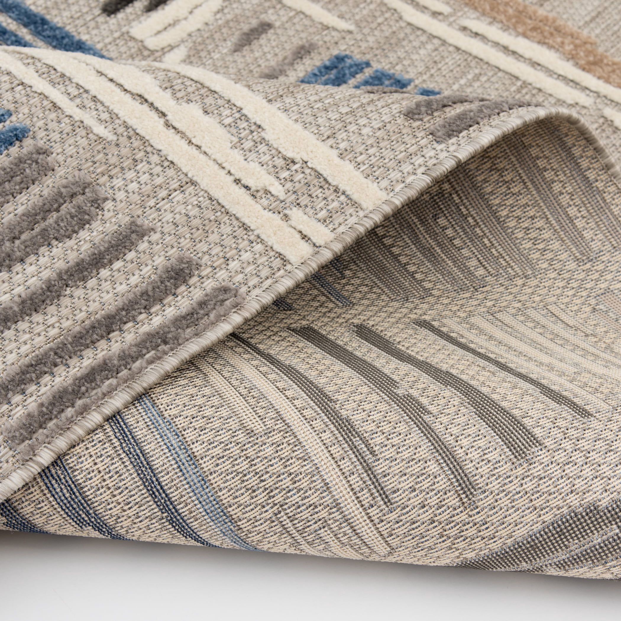 Loomaknoti Fontana Hadrian 9' x 12' Geometric Indoor/Outdoor Area Rug , Gray/Blue
