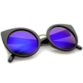 thumbnail image 4 of sunglassLA - Women's Fashion Round Iridescent Mirror Lens Cat Eye Sunglasses - 55mm, 4 of 4