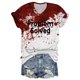 thumbnail image 1 of Letras de Halloween de manga tres cuartos casuales de moda para mujer, top con estampado de cara de fantasma vino/4XL, 1 of 5