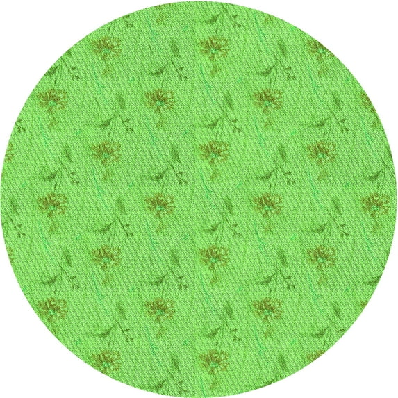 Ahgly Company Indoor Round Patterned Emerald Green Area Rugs, 5' Round