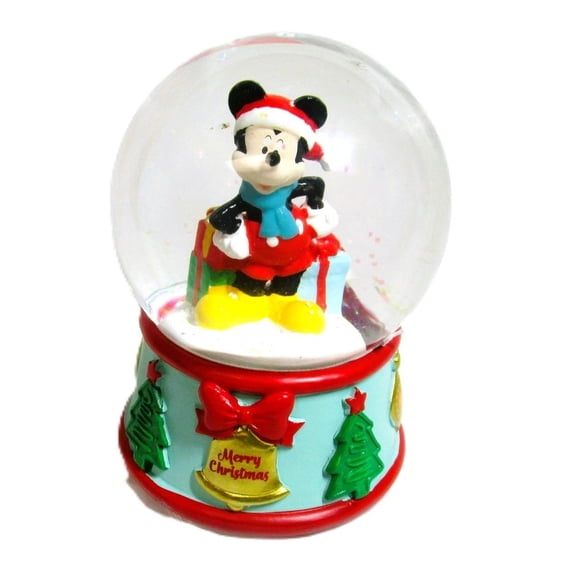 Holiday Christmas Mickey Mouse Snow Water Globe Musical Tabletop Decor - Kurt Adler