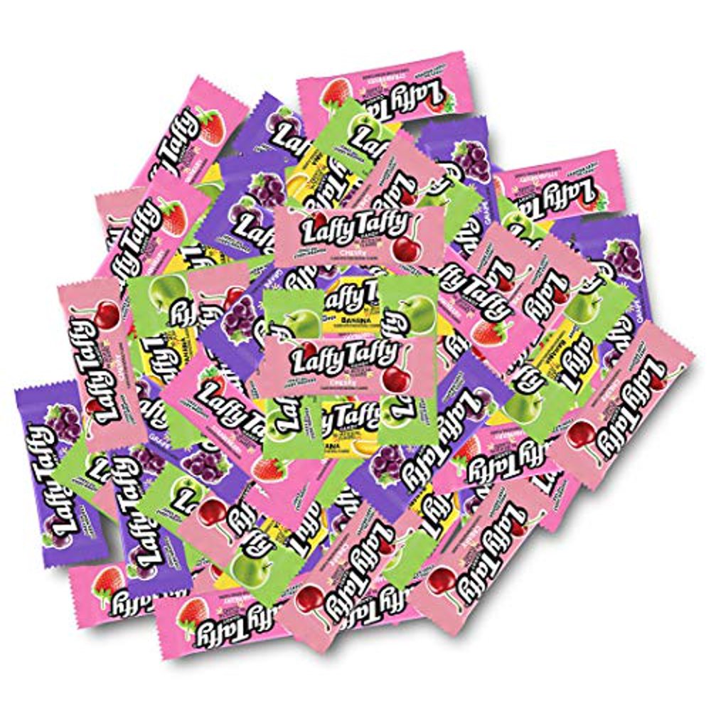 Wonka Laffy Taffy Assorted Flavors Mini Laffy Taffy Chews in Flavors Strawberry, Cherry, Apple