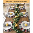 thumbnail image 4 of 13 Inch Round Placemats Set of 6, Grey Geometric Non Slip Heat Insulation PP Table Mats, Modern Abstract Black White Red Striped Washable Place Mats for Kitchen Dining Party Table Decor, 4 of 7