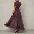 thumbnail image 6 of Tqcoqu Women High Neck Lace Puff Sleeve Maxi Dress,Flowy Formal Plus Size Gown for Women ,Purple Women's XS-XXXXXL, 6 of 6