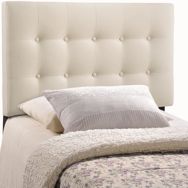 Modway Emily Tufted Button Headboard, Twin, Ivory