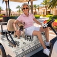 thumbnail image 3 of Golf Cart Seat Covers for 2 Seater,Gray Beige Boho Microfiber Cart Seat Towel Blanket,Ethnic Tribe Southwestern Vintage Absorbent Breathable Non Slip Bench Seats Protector for Golf Course 51"x31", 3 of 9