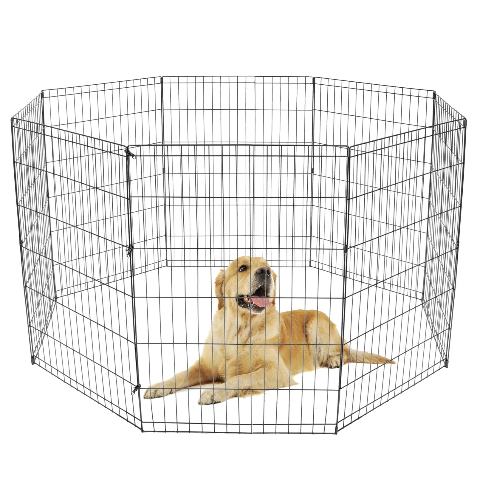 ZENSTYLE 36 Inch 8 Panels Indoor Outdoor Dog Playpen Large Crate Fence Pet Pen Cage -