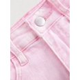 thumbnail image 4 of Womens Pink Fitted Denim Mini Skirt With Bow-Tie Pocket Details, 4 of 8