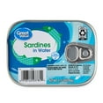 (6 pack) Great Value Sardines in Water, 3.75 oz