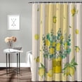 thumbnail image 2 of Farmhouse Lemon Vase Shower Curtain, Summer Tropical Shower Curtain Set with Hooks, Spring Summer Waterproof Fabric Shower Curtains for Bathroom Decor, 72x72 Inch Bath Curtain, 2 of 6