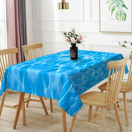 

Uorbeay 60x86inches Underwater World Tablecloth Blue Ocean Sun Rays Under The Sea Aquarium Corals Table Cloth Waterproof Reusable Table Cover for Dining Room Kitchen Indoor Outdoor Theme Party Decor