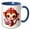 Blue/White, variant on 3drose, Cute Baby Monkey Holding a Heart Illustration, 15oz Two-tone Red Mug