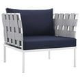 thumbnail image 5 of Modway Harmony 7 Piece Outdoor Patio Aluminum Sectional Sofa Set in White Navy, 5 of 9