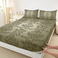 thumbnail image 3 of Manfei Vretro Damask Jacquard Full Size Sheets,Baroque Flower Bed Sheets,Green Floral Sheet Sets,Super Cozy Room Decoration,4 Pieces, 3 of 7