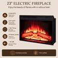 thumbnail image 5 of PAPROOS Fireplace TV Stand with LED Lights for 65" TVs, Electric Entertainment Center with 23'' Fireplace, for 400 Sqt Heating Area, Brown Tabletop&Black Cabinet, 5 of 10