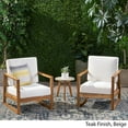 thumbnail image 3 of Noble House Muad Outdoor Acacia Wood Club Chair with Cushions, Set of 2, Teak and Beige, 3 of 10