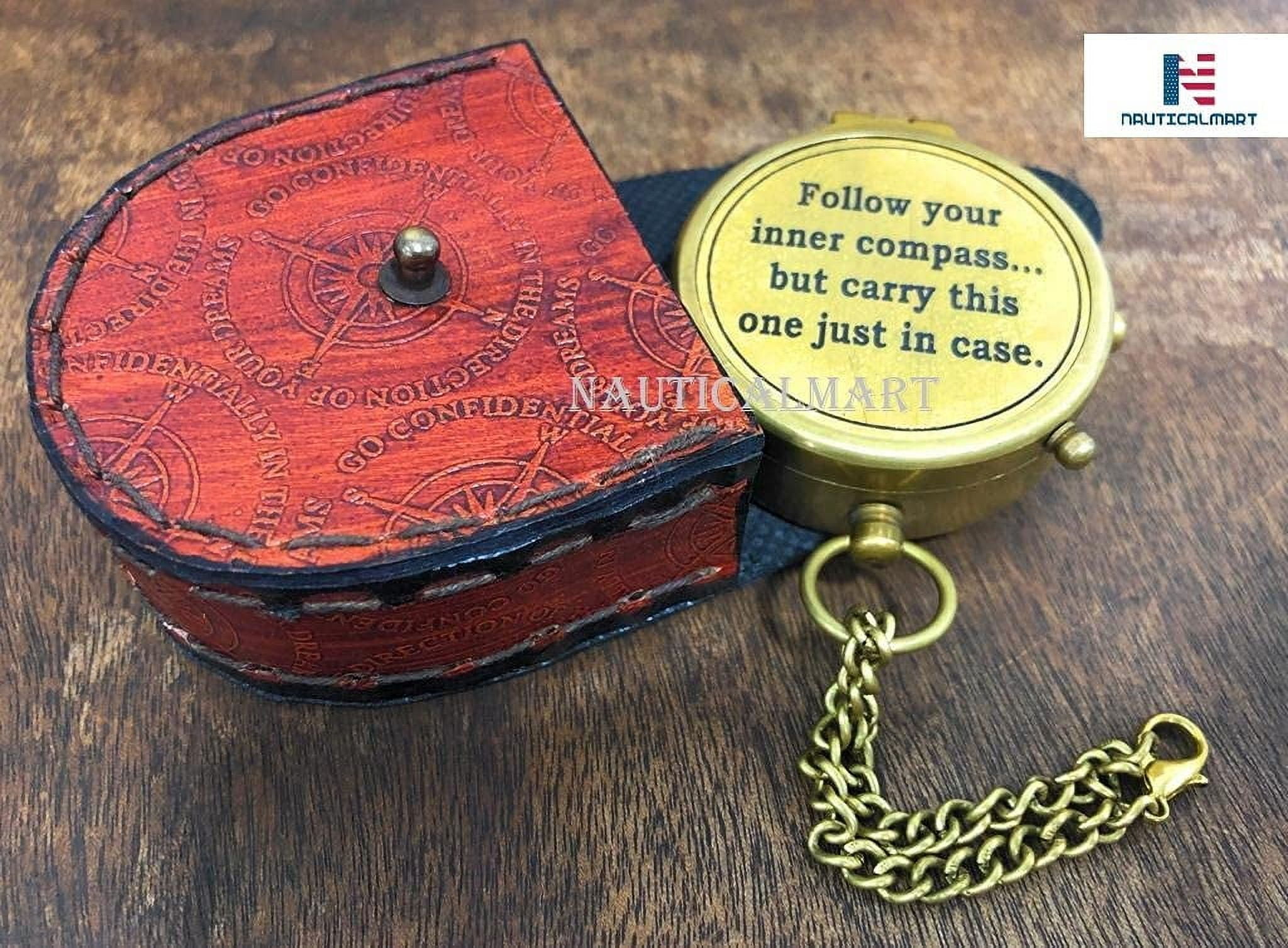 NauticalMart Compass with Leather Case for Camping