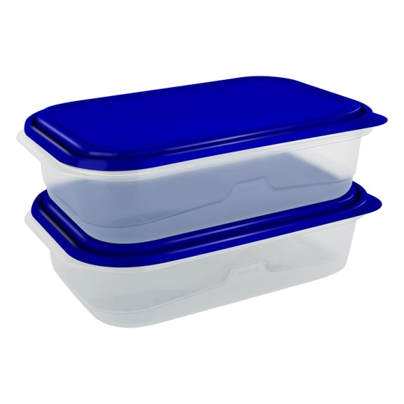 GoodCook Extra Large Rectangle Container, 2 Pack,Blue, Made Without BPA, Dishwasher Safe
