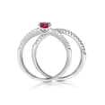 thumbnail image 4 of BERRICLE Sterling Silver Solitaire Wedding Engagement Rings 0.45 Carat Red Round Cut Cubic Zirconia CZ Ring Set for Women, Rhodium Plated Size 7, 4 of 6