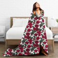thumbnail image 3 of Mantas de rosas de flores, decoración de lana, manta ultrasuave portátil para cama, dormitorio, colcha, 3 of 5
