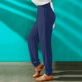 thumbnail image 5 of Edvintorg Casual High Waist Pants Women Summer Casual Loose Cotton and Linen Pocket Solid Trousers Pants Sweatpants Womens Clothing, 5 of 6