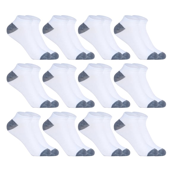 AUQ 12Pcs Ankle Socks,Lightweight and Breathable for Summer Men Socks,Elastic Fit Pressure Distribution Design Socks for Men,White