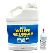 Fiberglass Supply Depot Inc. White Gelcoat with Wax Interior or Exterior - Gallon with 60cc Hardener (MEKP)