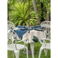 thumbnail image 3 of Outdoor Tablecloths with Umbrella Hole & Zipper, Blueberry Spring Leaves Round Tablecloth 54 Inch, Beige Botanical Branches Waterproof Table Cloth, Patio/Pool/Picnic Table Covers, 3 of 8