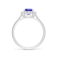 thumbnail image 2 of ANGARA Natural 1.25 ct Tanzanite Engagement Ring with Floral Diamond Halo in 14K White Gold for Women (Size-8x6mm) | December Birthstone, Anniversary, Jewelry Gift for Women | Natural Tanzanite Ring, 2 of 8