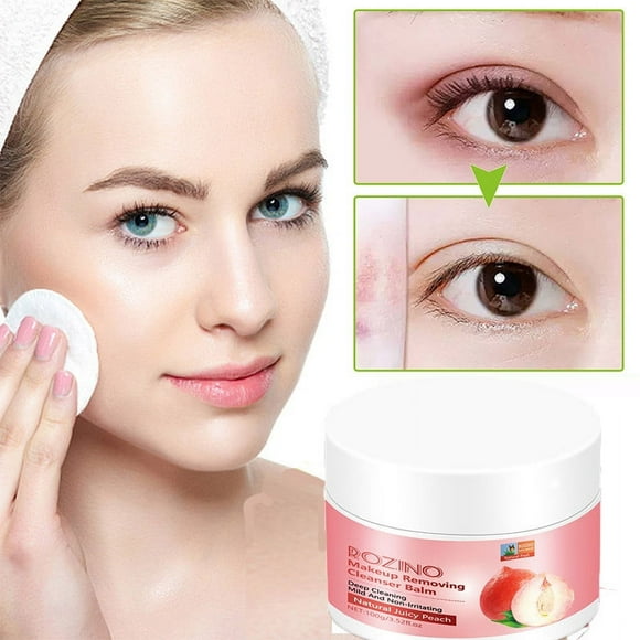 TopLLC Peach Makeup Remover Balm Cleansing Gentle Non-irritating Facial Eye And Lip Makeup Remover Makeup remover balm