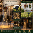 thumbnail image 3 of 2pcs Christmas Bell Cascade Solar Yard Light for Christmas Yard Decor, Cascading Outdoor Holiday Decoration with Warm LED Glow, Waterproof Hanging Garden Light for Lawn, Patio, Pathway and Tree, 3 of 8
