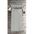thumbnail image 2 of Ambesonne Modern Quilted Coverlet 2 Pcs, Zig Zag Triangle Print, Twin Size, White Black, 2 of 2
