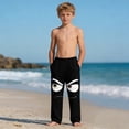thumbnail image 6 of Qunyiney Wide Leg Boys' Pants Graphic Funny Pants Elastic Waist Beach with Pockets Relaxed Fit Pants Size 4, 6 of 9