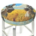 thumbnail image 3 of Pofeuu Funny Countryside Donkey Print Round Bar Stool Covers - Super Soft and Washable Elastic Stool Cushion Slipcover Easy Clean Velvet-13 inch, 3 of 7