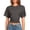 Dark Gray, variant on Womens Cropped Tops Boat Neck Blouses for Women Short Sleeve Trendy 2026 Spring Summer Shirt Orange L