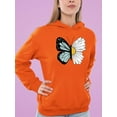 thumbnail image 2 of Half Butterfly Half Daisy Hoodie Women -Image by Shutterstock, Female 5X-Large, 2 of 4