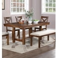 thumbnail image 6 of Xukmct Solid Wood Frame Upholstered Cushion Dining Bench for Home, Bedroom, Dining Room, Brown, 6 of 7