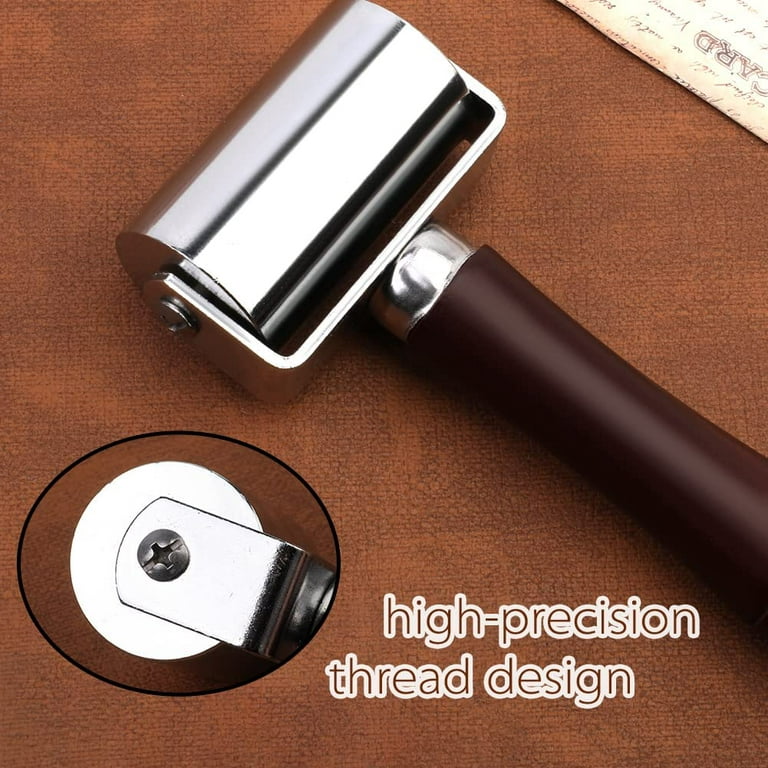 26mm Leather Press Edge Roller, Wooden Handle Leather Rolling Craft Roller, Leather Edge Creaser, Leather Craft Laminating Tool for Leather Craft