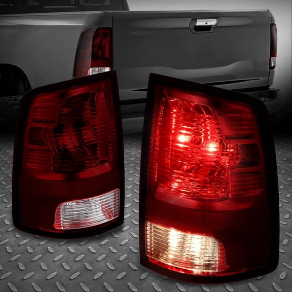 Nuvision for 09-24 Dodge Ram 1500 2500 3500 Dark Red Lens Rear Tail Light Brake Lamps Set
