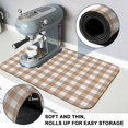 thumbnail image 4 of Brown Checks Dish Drying Mats for Kitchen Counter, Beige Rustic Gingham Plaid Abstract Modern Absorbent Coffee Bar Mat with Non-slip Rubber Backed Quick Drying Dish Rack Pad 16"x18", 4 of 9