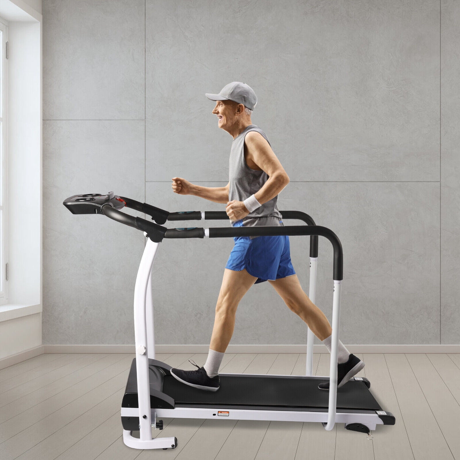 0.3-3.7mph Speed Electric Elderly Exercise Walk Treadmil Fitness Walking Running Machine