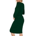 thumbnail image 3 of Side Ruched Pregnancy Dress Long Sleeve Maternity Clothes for Women, 3 of 7