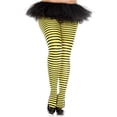 thumbnail image 1 of Collants Rayés Grande Taille, Noir & Jaune Néon, 1 of 1