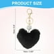 thumbnail image 2 of Llavero de pom pom de piel sintética Uxcell, llavero de bola de peluche artificial, encanto esponjoso en forma de corazón, colgante negro, 2 of 6