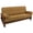 Hunter Green, variant on Solid Microsuede Double Corded 8 to 9-inch Full Futon Cover Set with Two 20 by 8-inch Bolster Pillows (Set of 3) - Saddle Brown