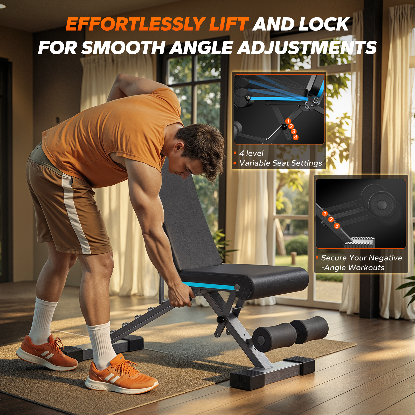 MERACH 990lbs Weight Bench Adjustable Foldable Home photo 4