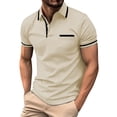thumbnail image 1 of Camisa de hombre SCZ súper ligera Manga corta casual color beige Talla M, 1 of 8