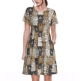thumbnail image 1 of Balery Cartoon Bear Vestidos sueltos de manga corta para mujer, vestidos de verano 2025, vestidos casuales de corte A con vuelo., 1 of 6