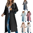 thumbnail image 6 of Yokua Long Coat For Women Long Sleeve Trench Jacket Windbreaker Coats And Jackets, 6 of 11