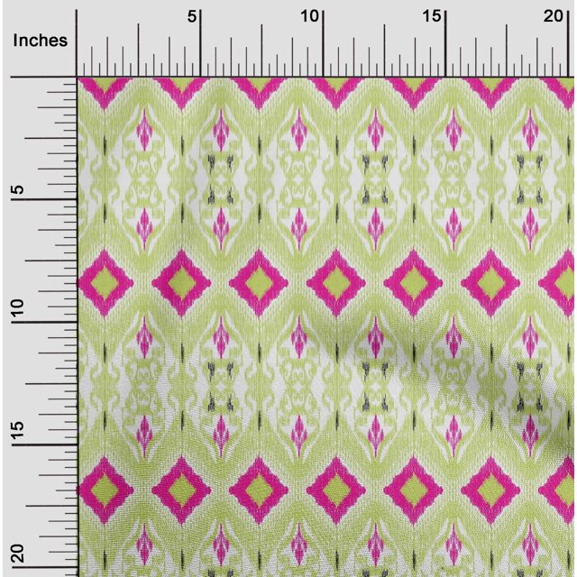 oneOone Cotton Poplin Fabric Geometric Ikat Print Fabric BTY 42 Inch Wide
